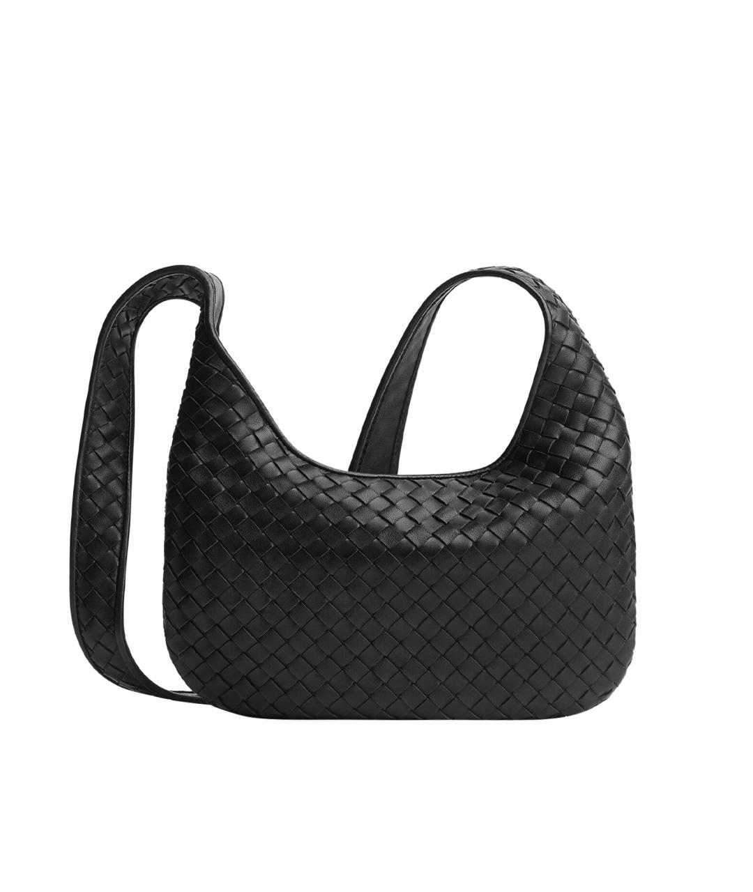 BOTTEGA VENETA Черная кожаная сумка на плечо, фото 1