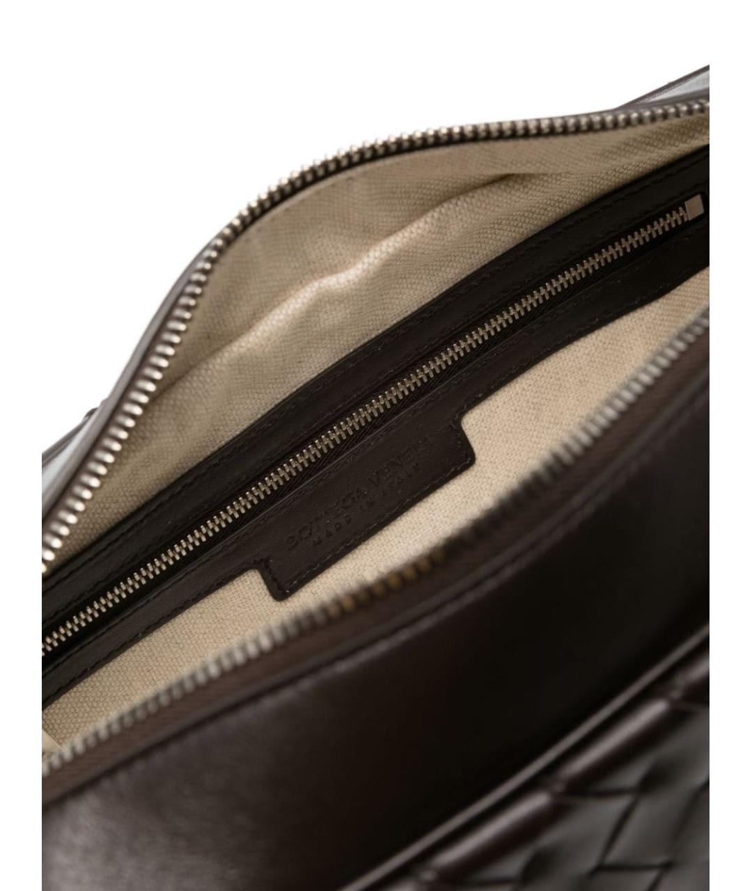 BOTTEGA VENETA Коричневая кожаная сумка на плечо, фото 3