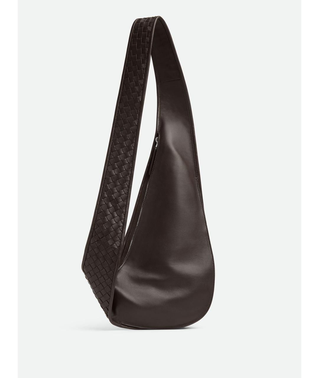 BOTTEGA VENETA Коричневая кожаная сумка на плечо, фото 5