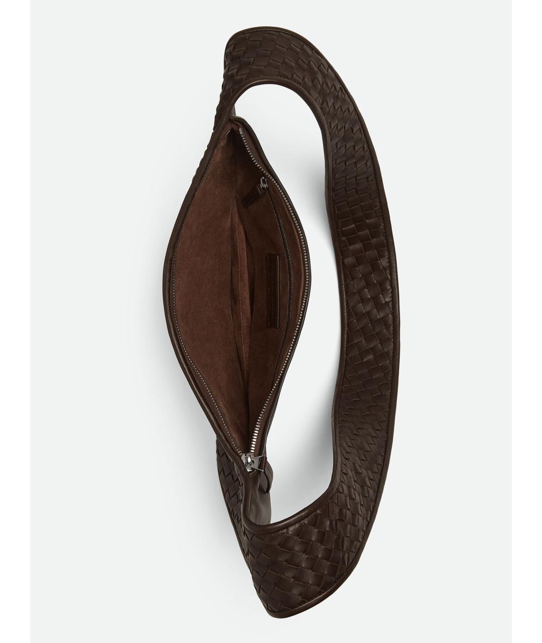 BOTTEGA VENETA Коричневая кожаная сумка на плечо, фото 3