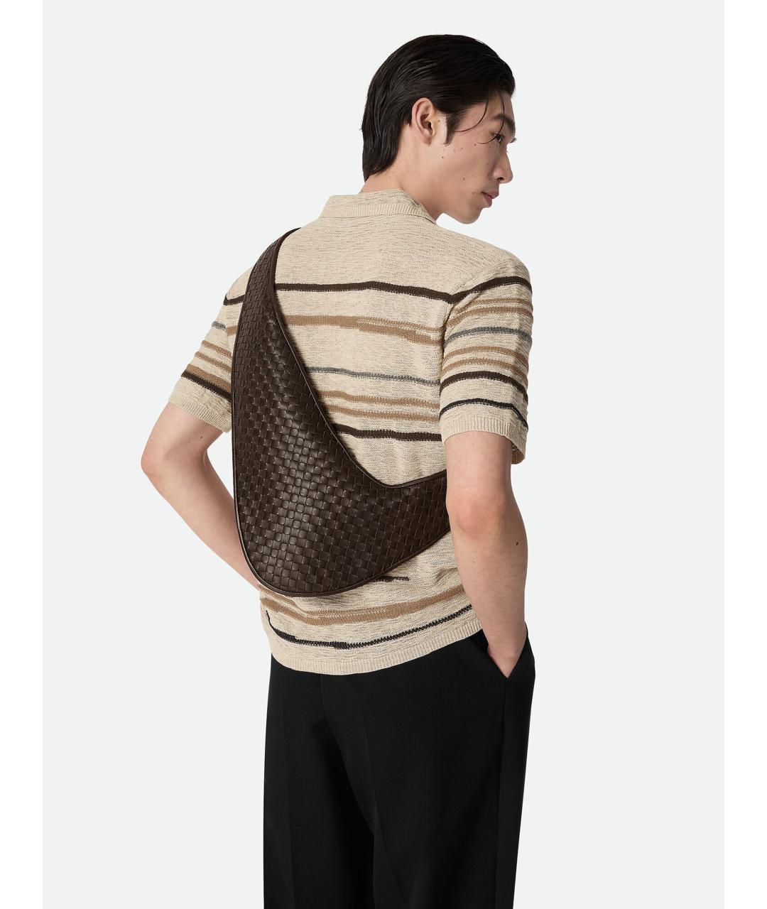 BOTTEGA VENETA Коричневая кожаная сумка на плечо, фото 2