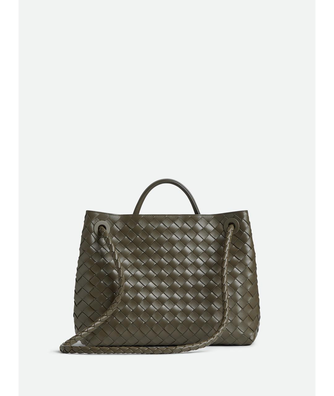 BOTTEGA VENETA Зеленая кожаная сумка тоут, фото 5