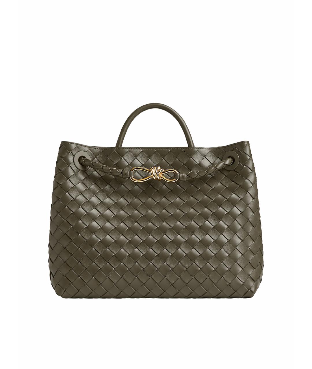 BOTTEGA VENETA Зеленая кожаная сумка тоут, фото 1
