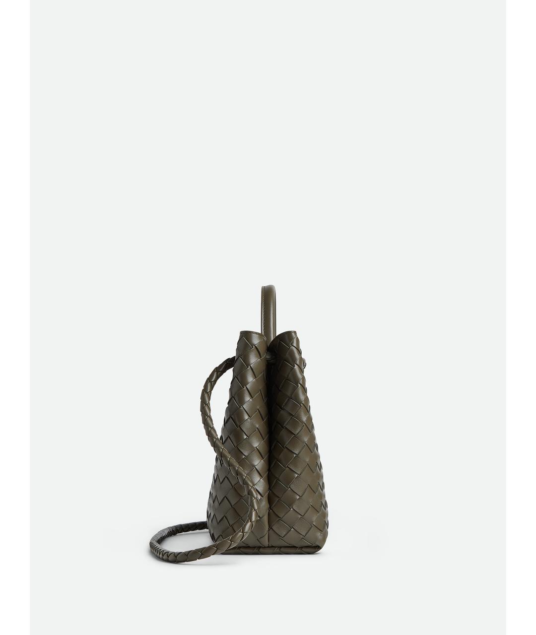 BOTTEGA VENETA Зеленая кожаная сумка тоут, фото 4