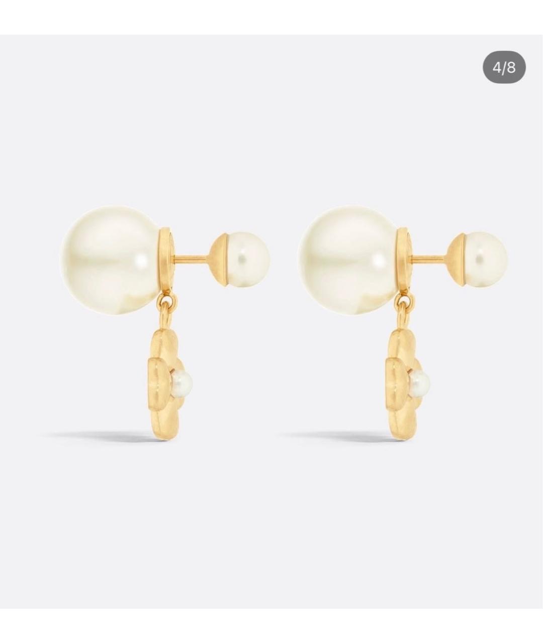 CHRISTIAN DIOR Золотые жемчужные серьги, фото 2