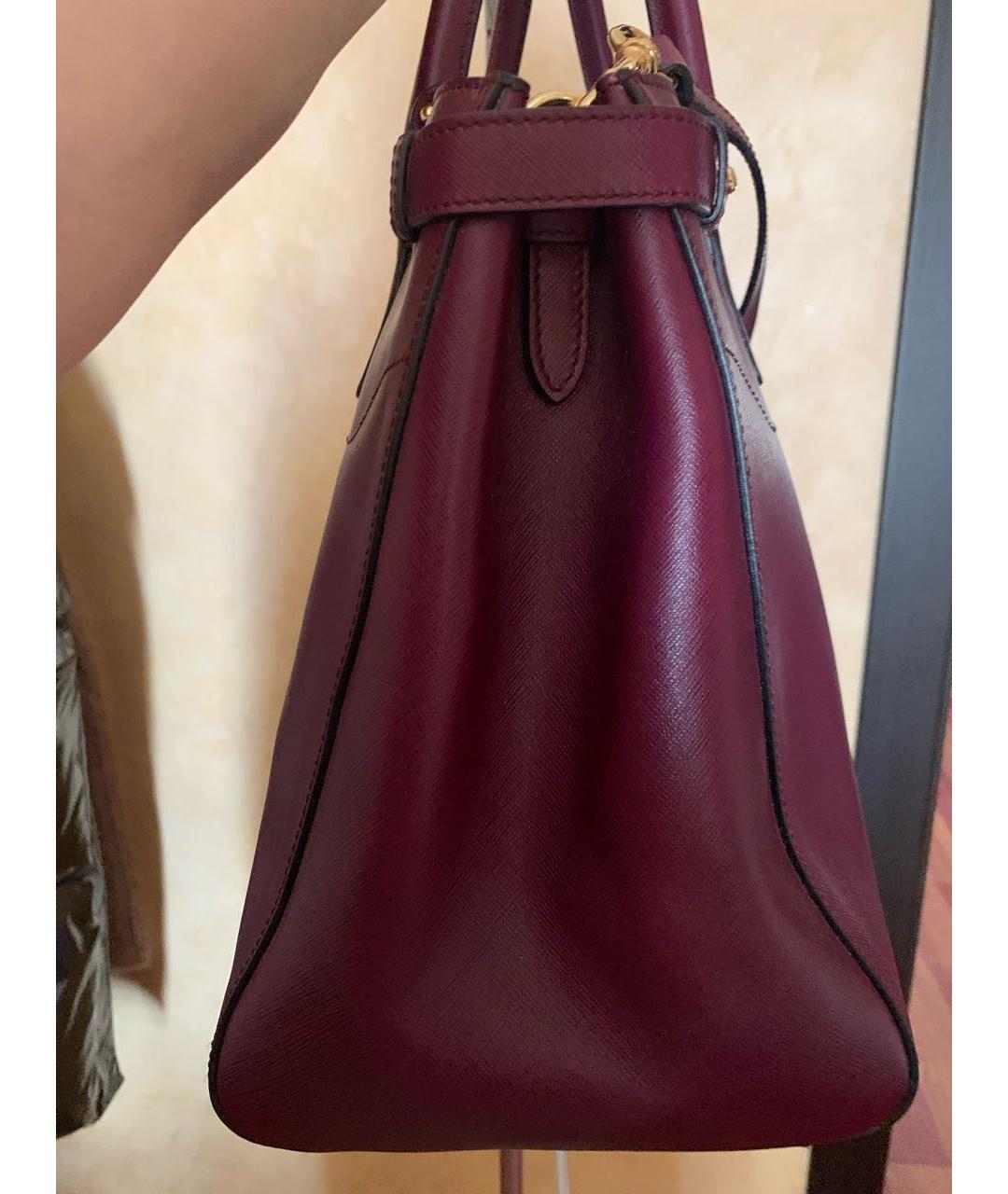 FERRAGAMO Бордовая кожаная сумка с короткими ручками, фото 5