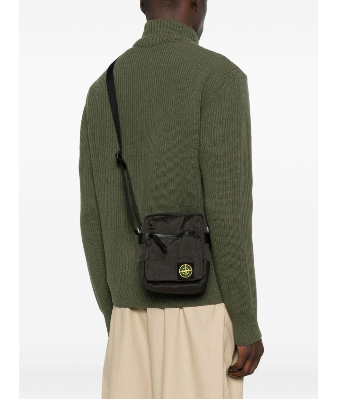 STONE ISLAND Черная синтетическая сумка на плечо, фото 2