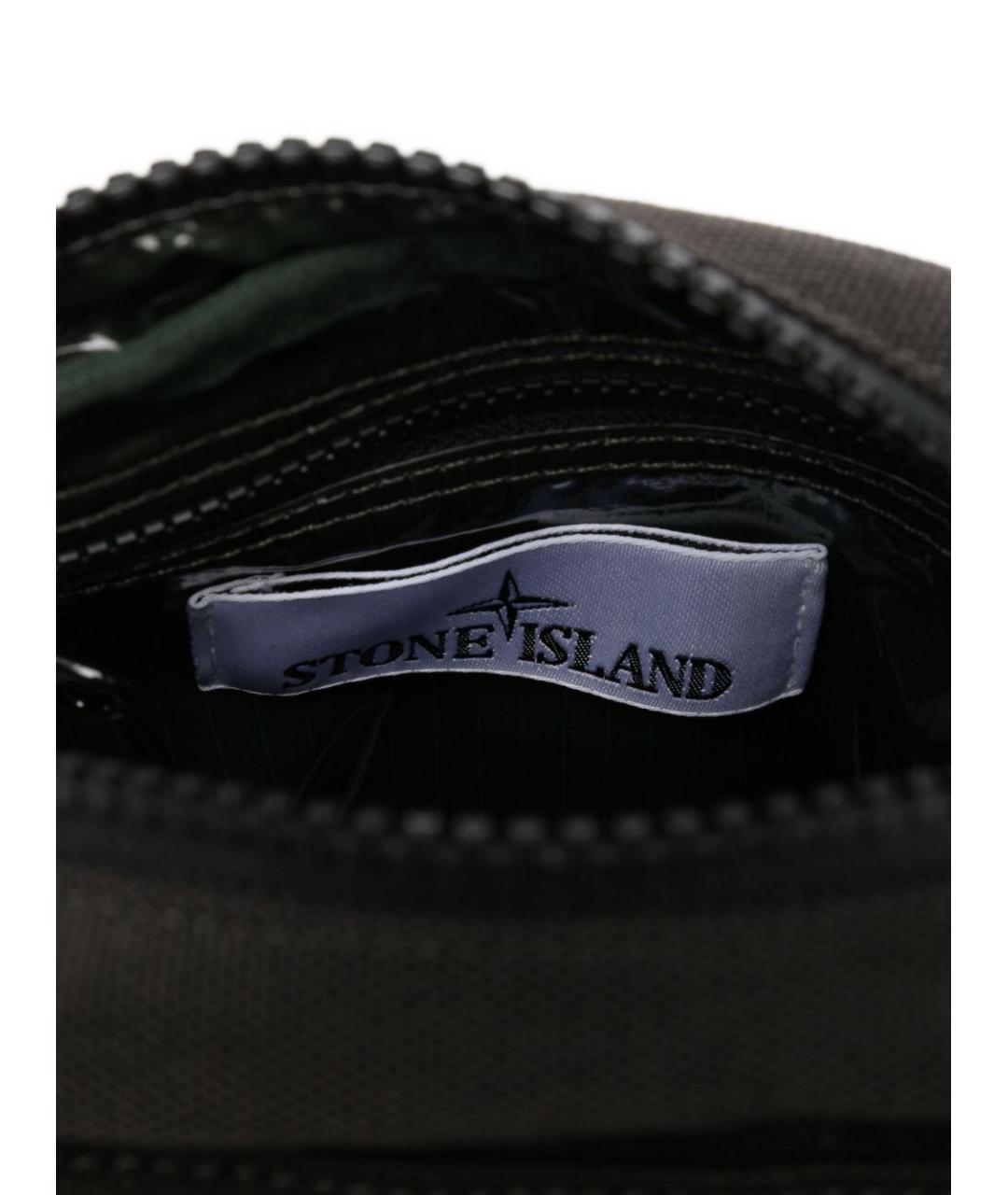 STONE ISLAND Черная синтетическая сумка на плечо, фото 5