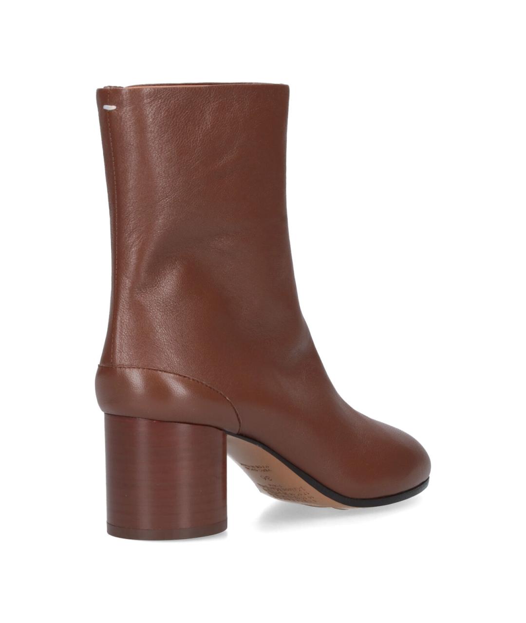 MAISON MARGIELA Коричневые кожаные ботильоны, фото 4