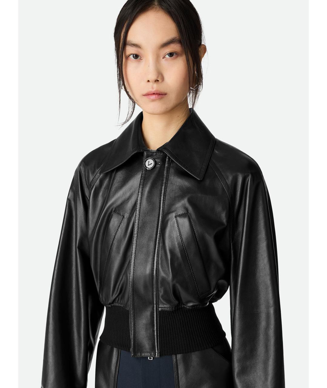 BOTTEGA VENETA Черная кожаная куртка, фото 5