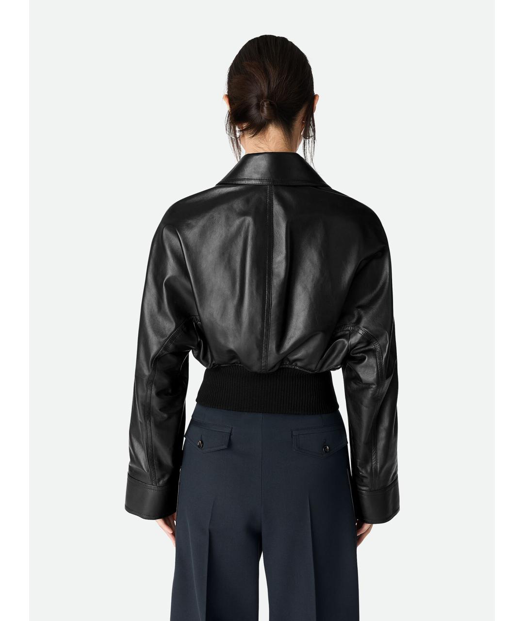 BOTTEGA VENETA Черная кожаная куртка, фото 4