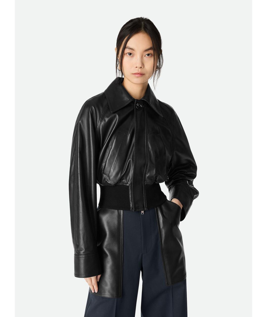 BOTTEGA VENETA Черная кожаная куртка, фото 2