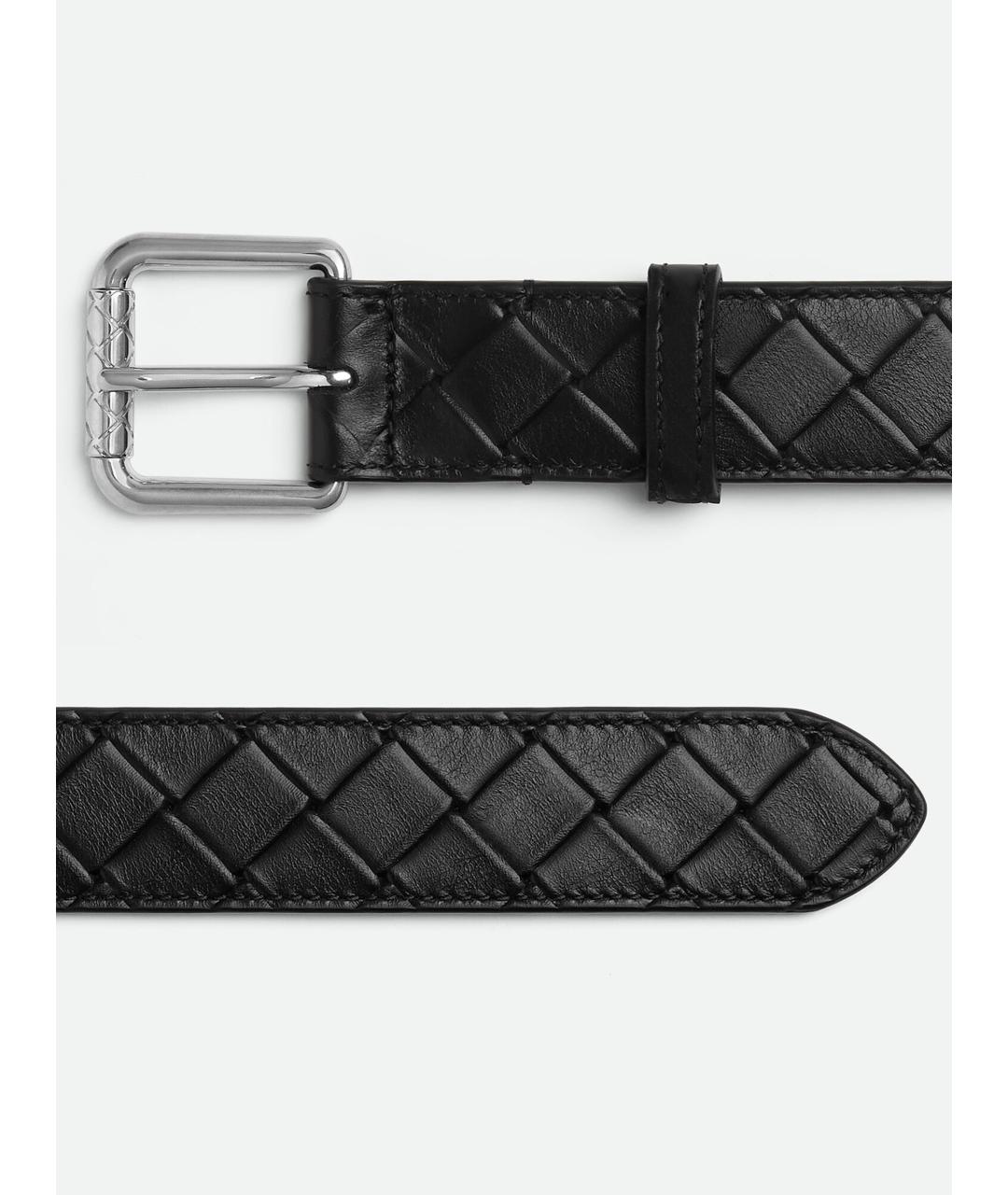 BOTTEGA VENETA Черный кожаный ремень, фото 4