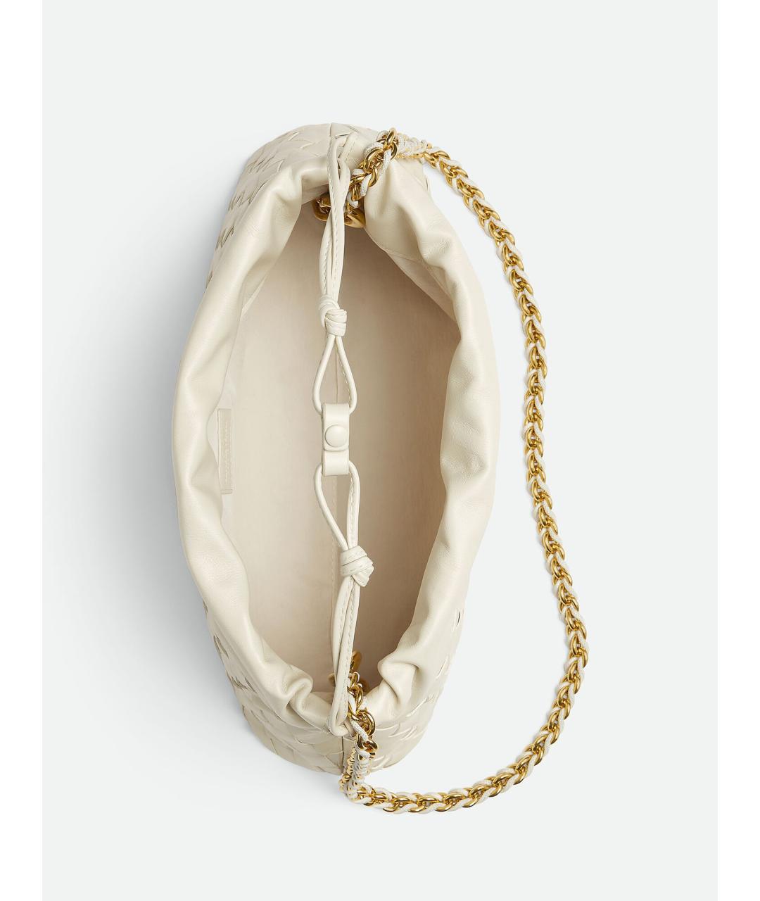 BOTTEGA VENETA Белая кожаная сумка через плечо, фото 3