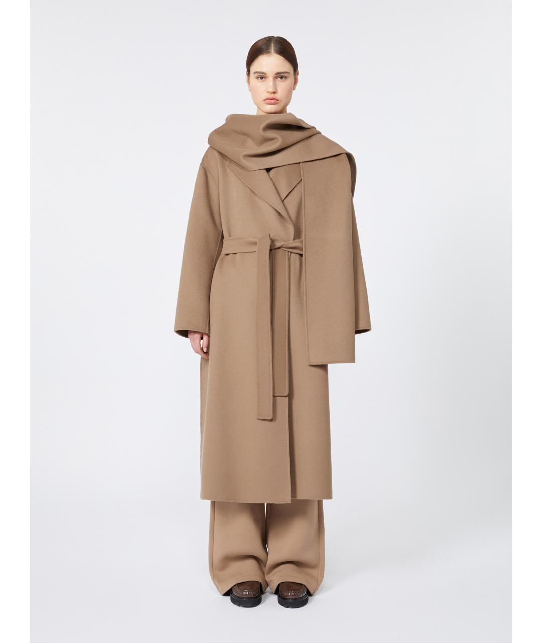 'S MAX MARA Бежевое пальто, фото 3