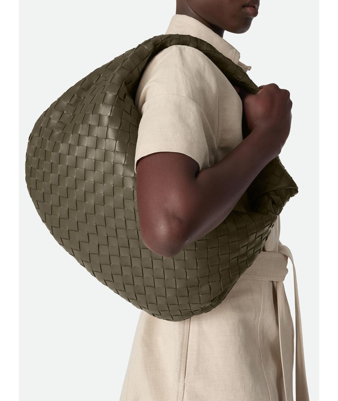BOTTEGA VENETA Зеленая кожаная сумка через плечо, фото 5
