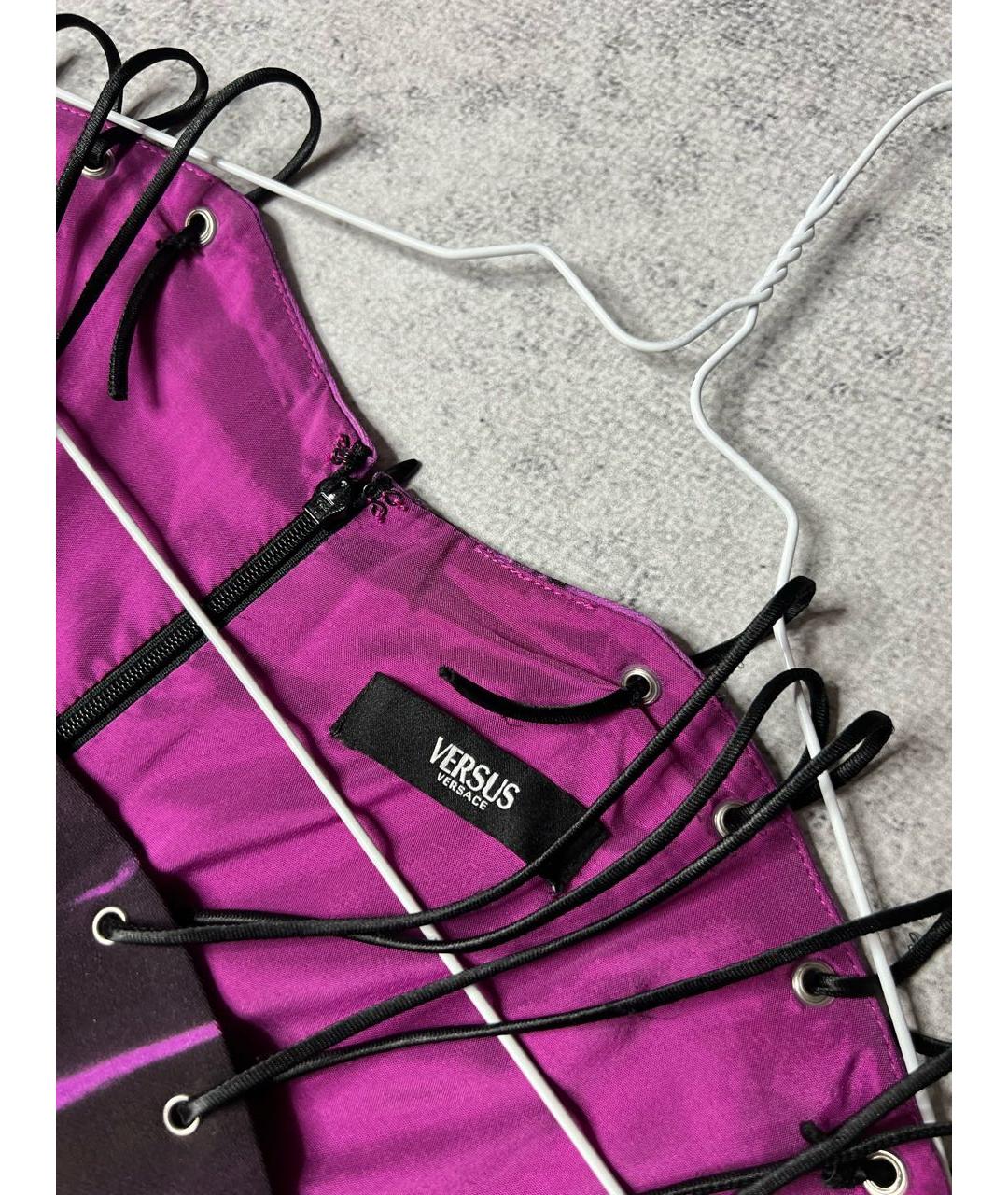 VERSUS VERSACE Фиолетовое вискозное вечернее платье, фото 6