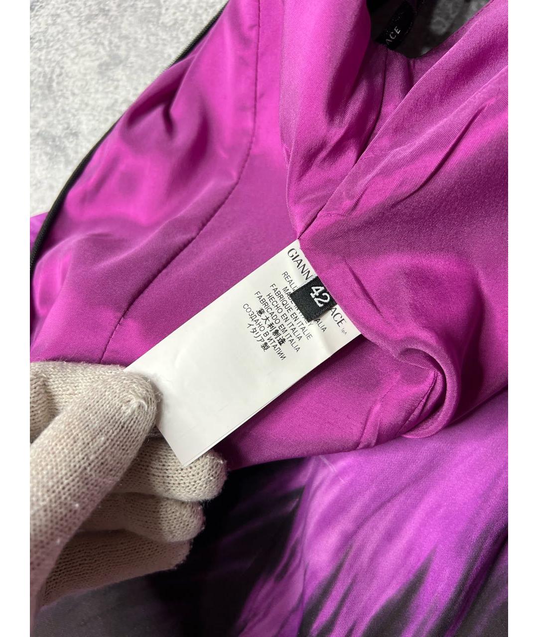 VERSUS VERSACE Фиолетовое вискозное вечернее платье, фото 8