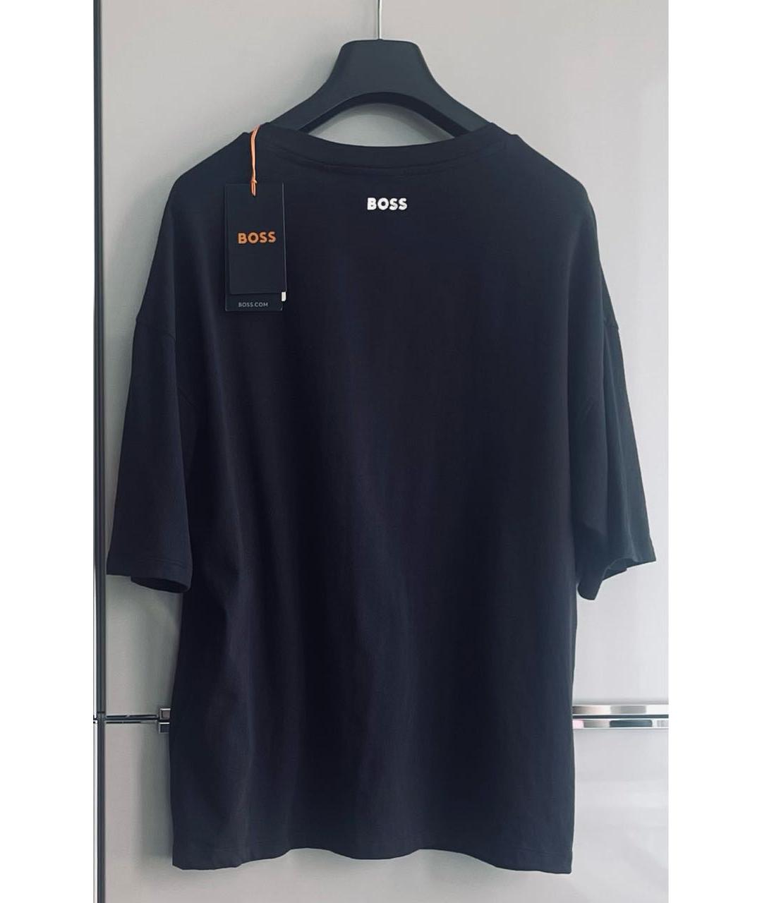 HUGO BOSS Черная хлопковая футболка, фото 3