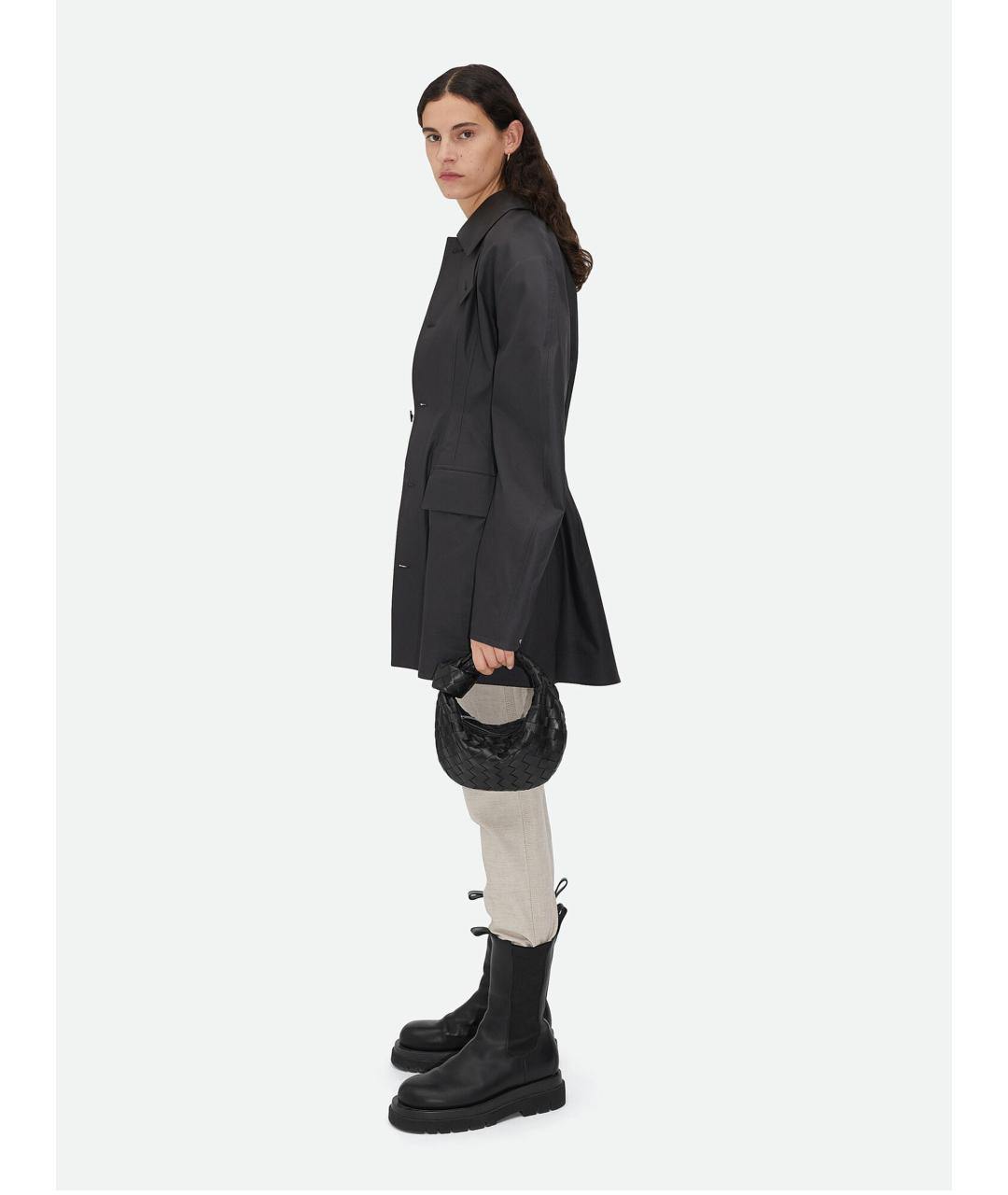 BOTTEGA VENETA Черная кожаная сумка через плечо, фото 2