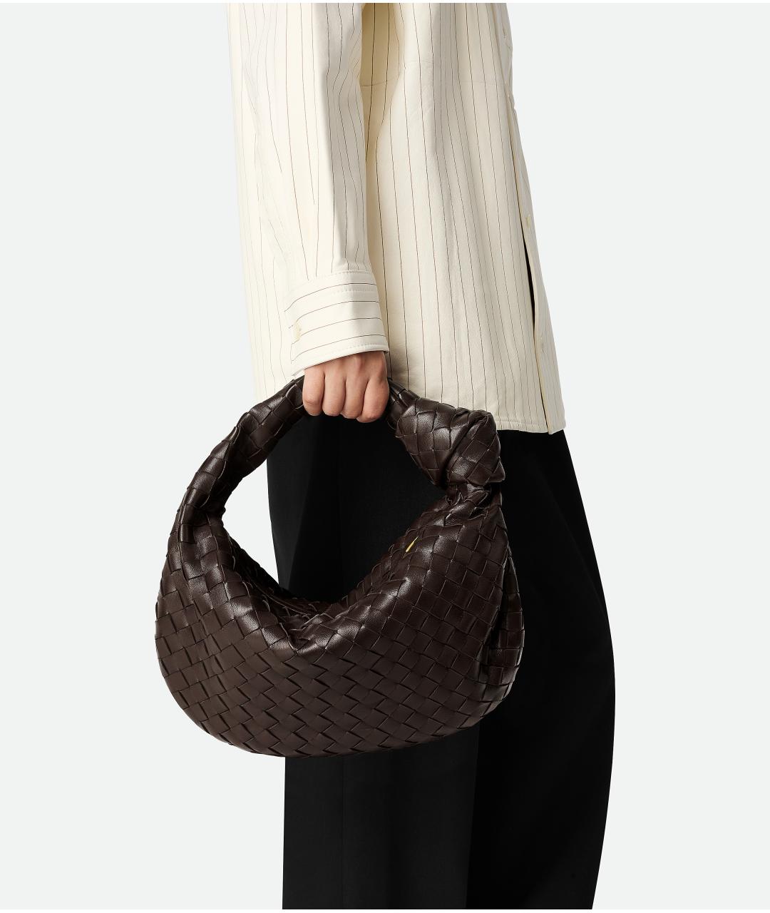 BOTTEGA VENETA Коричневая кожаная сумка через плечо, фото 2