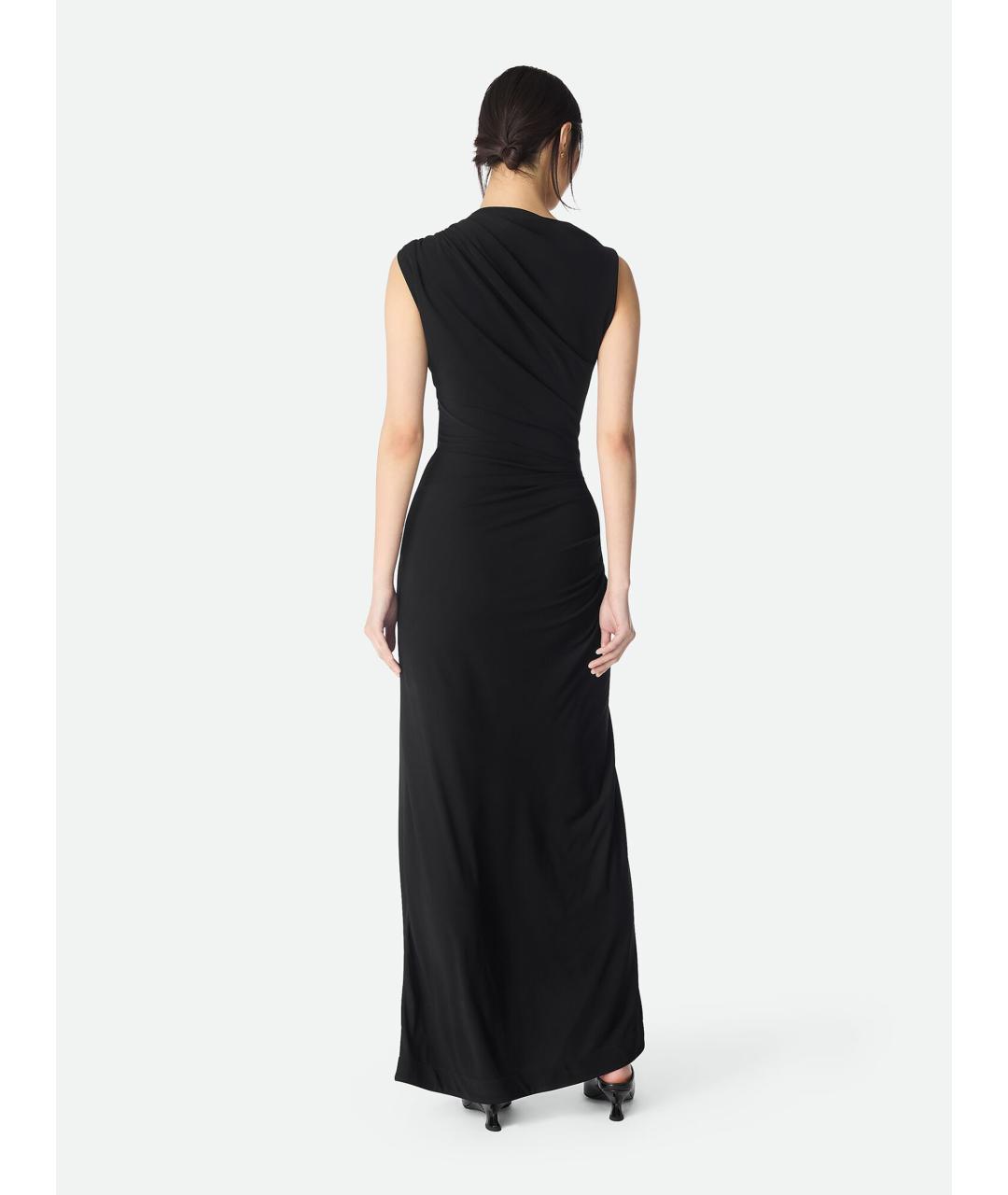 BOTTEGA VENETA Черное вискозное вечернее платье, фото 4