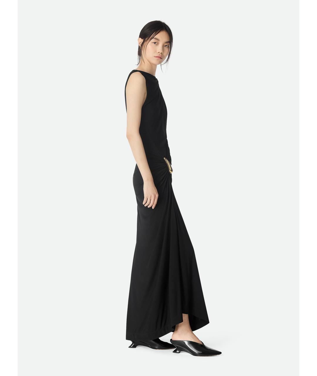 BOTTEGA VENETA Черное вискозное вечернее платье, фото 3