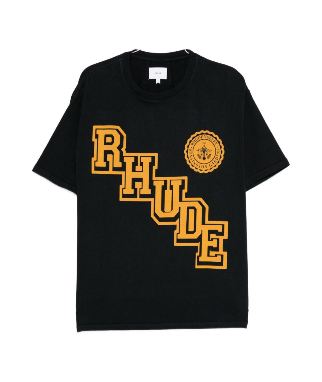 RHUDE Черная хлопковая футболка, фото 1