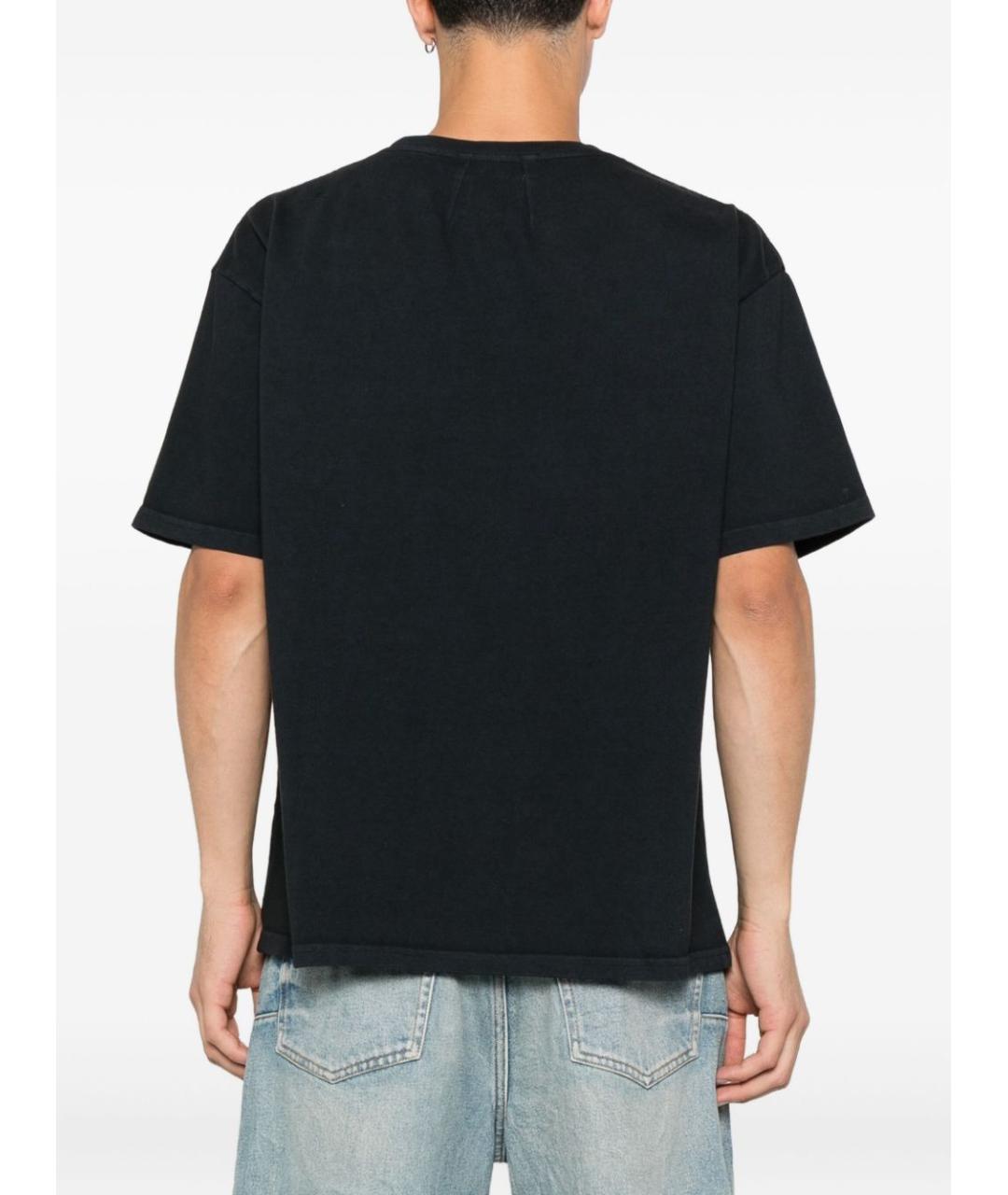 RHUDE Черная хлопковая футболка, фото 3