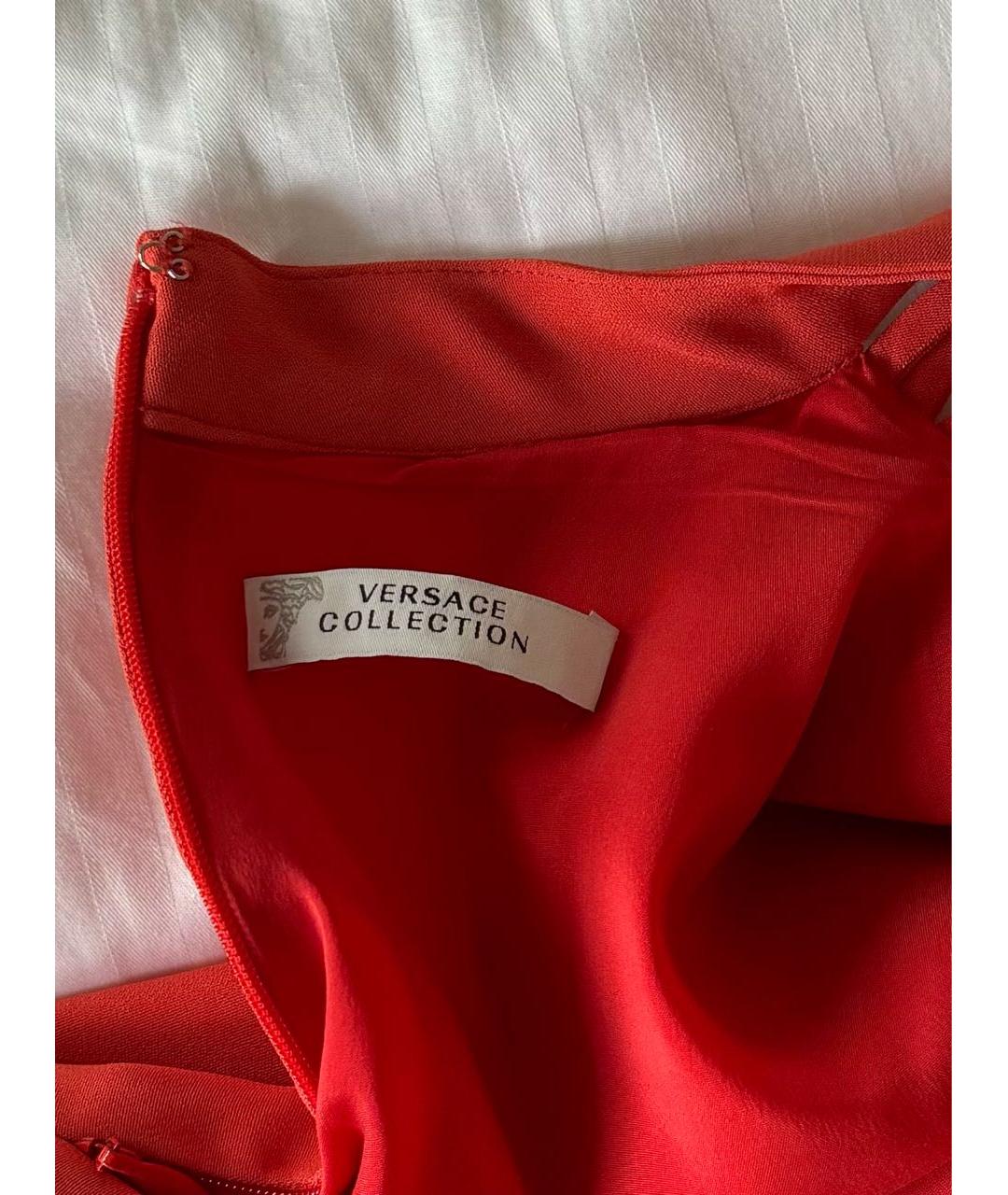 VERSACE COLLECTION Красное шифоновое коктейльное платье, фото 3