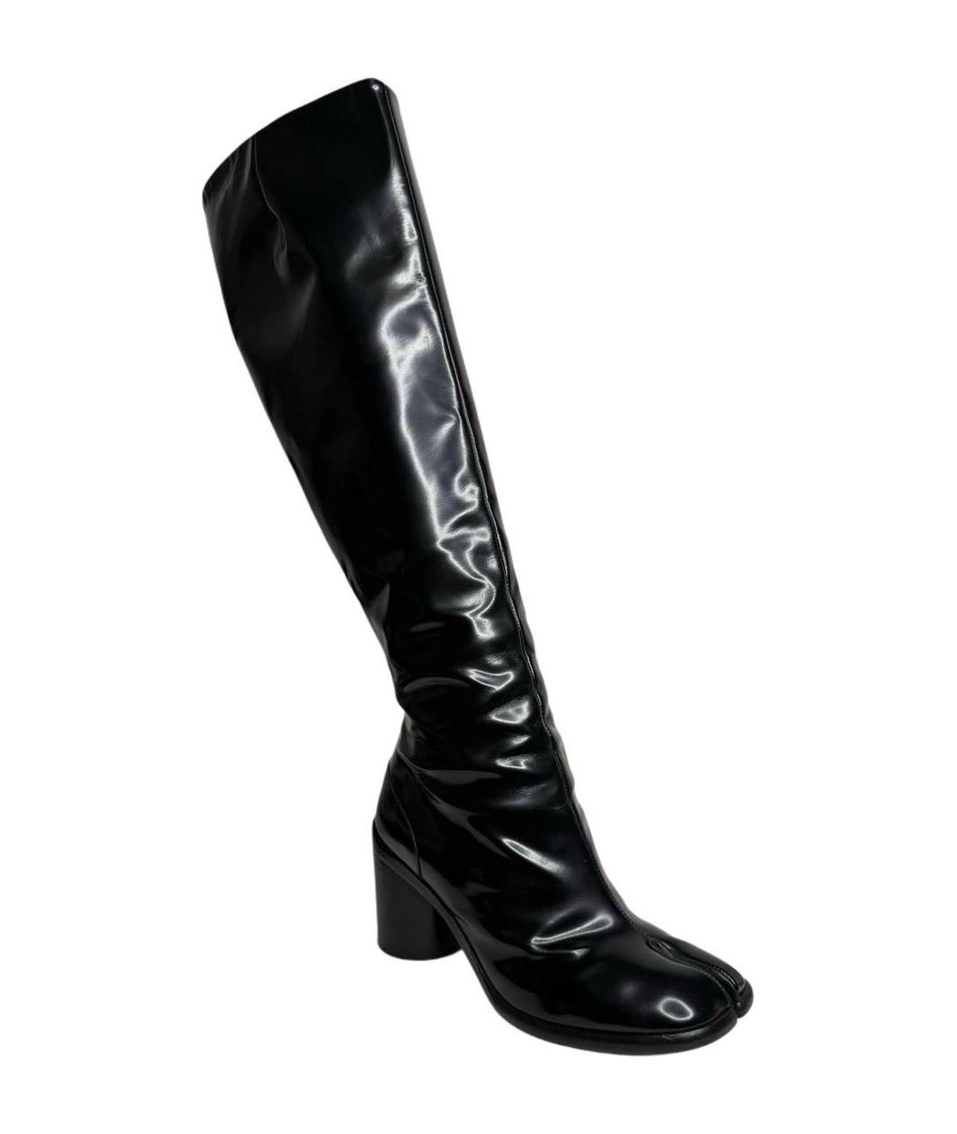 MAISON MARGIELA Черные сапоги из лакированной кожи, фото 3