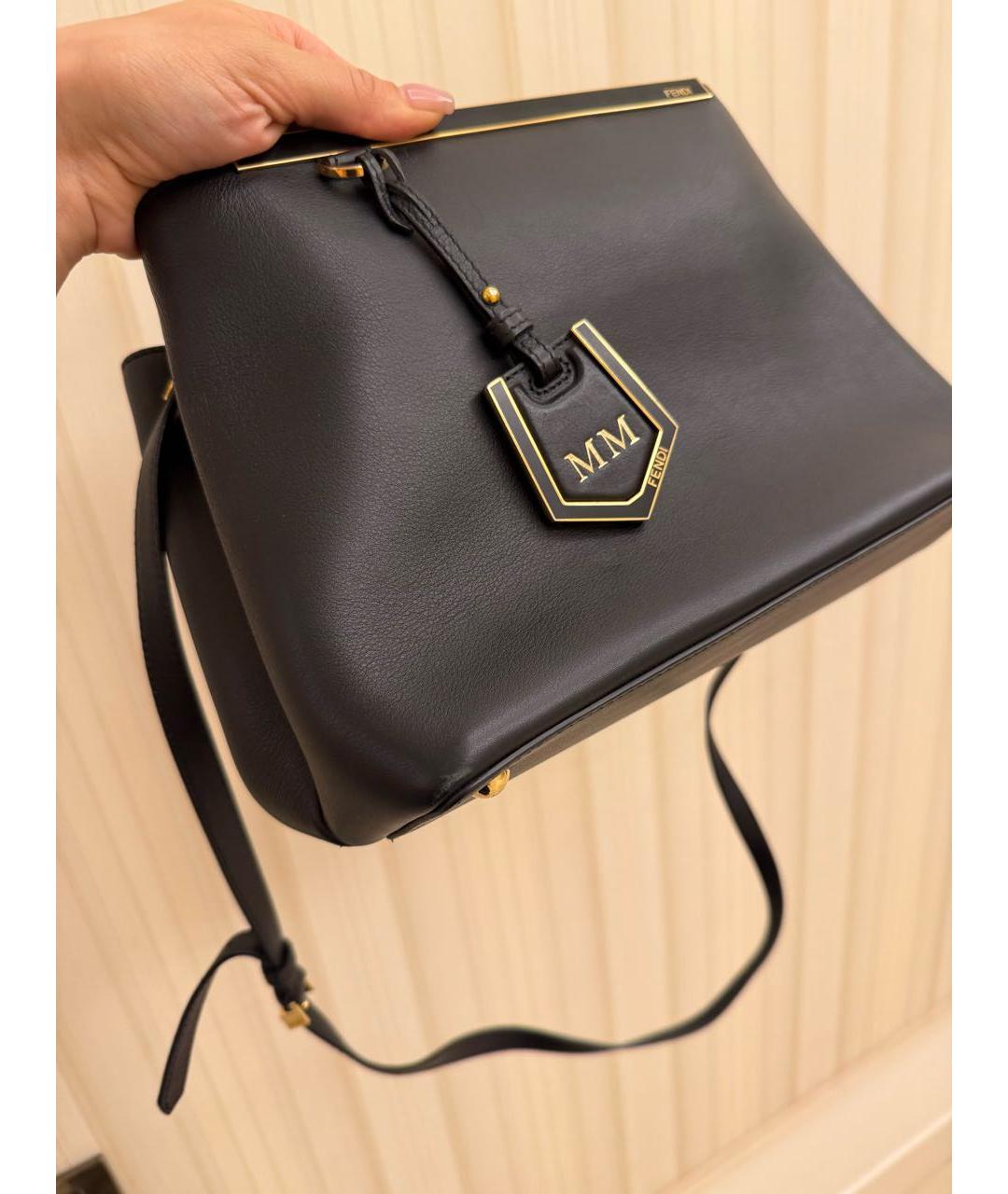 FENDI Черная кожаная сумка через плечо, фото 5