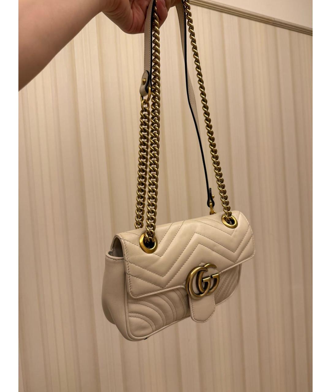 GUCCI Бежевая кожаная сумка через плечо, фото 2