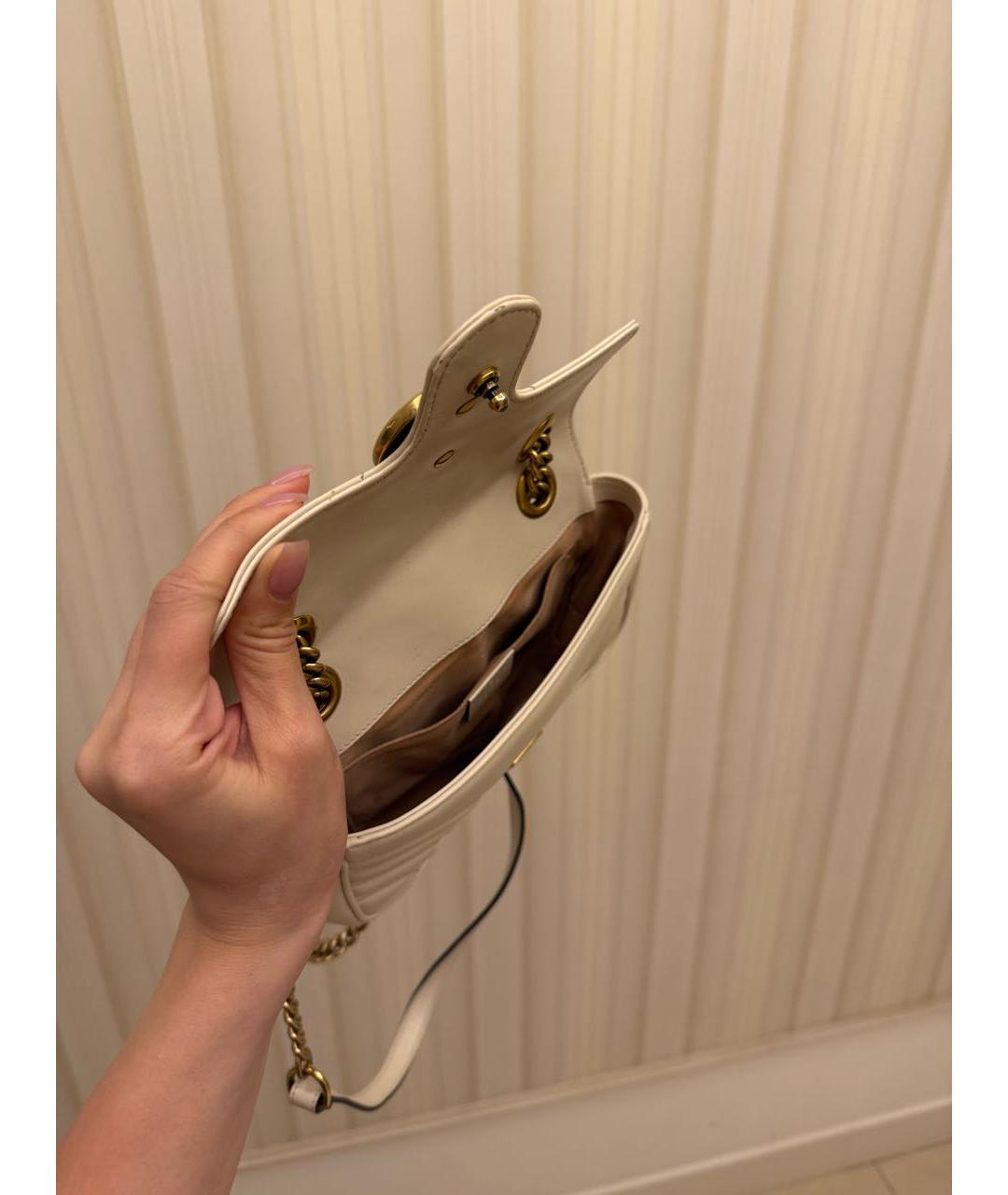 GUCCI Бежевая кожаная сумка через плечо, фото 4