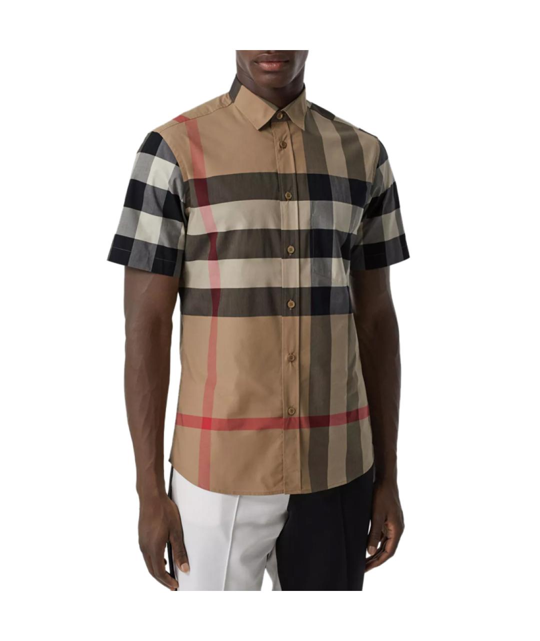 BURBERRY Хаки хлопковая кэжуал рубашка, фото 5