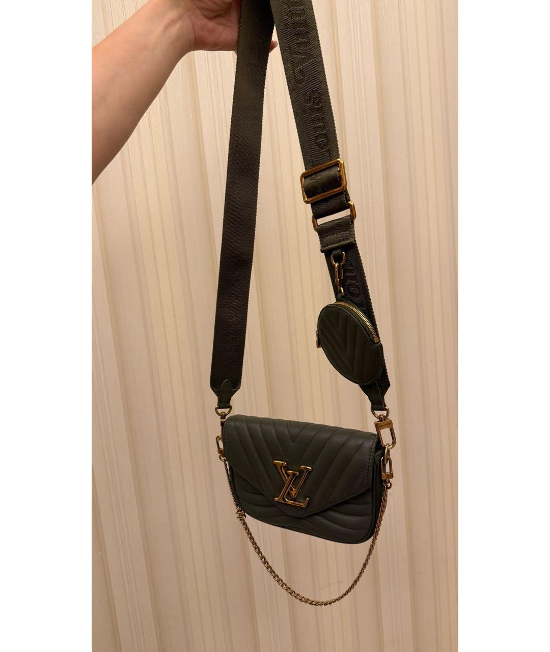 LOUIS VUITTON Хаки кожаная сумка через плечо, фото 2