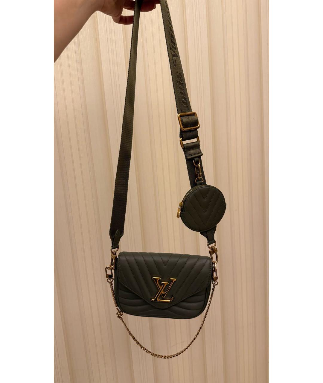 LOUIS VUITTON Хаки кожаная сумка через плечо, фото 5