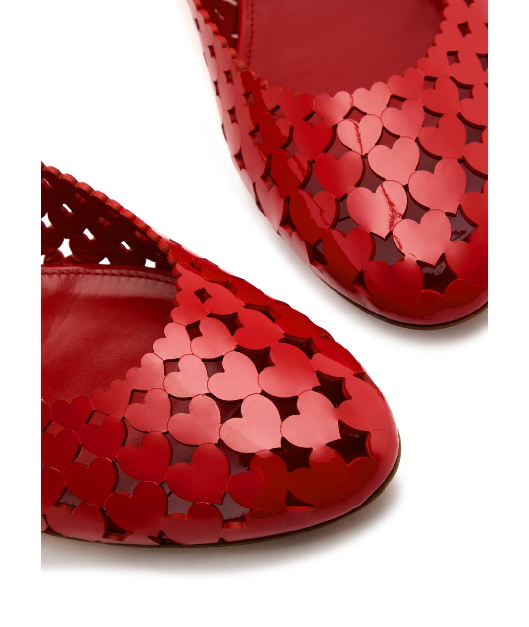 AQUAZZURA Красные балетки из лакированной кожи, фото 2