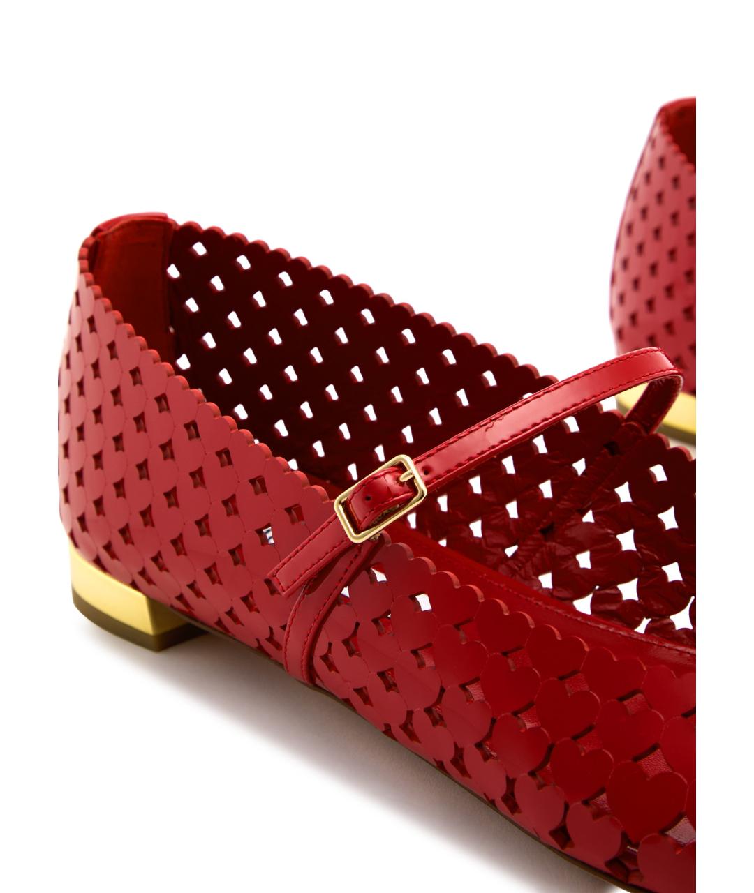 AQUAZZURA Красные балетки из лакированной кожи, фото 3
