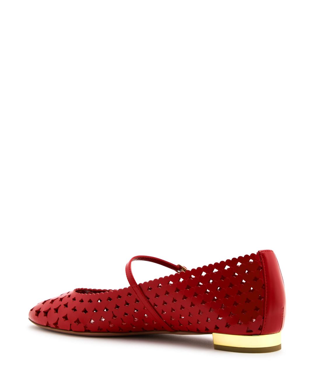AQUAZZURA Красные балетки из лакированной кожи, фото 4