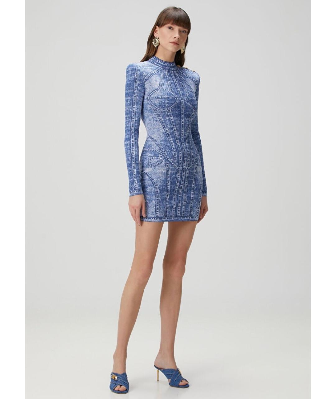 BALMAIN Синее коктейльное платье, фото 8