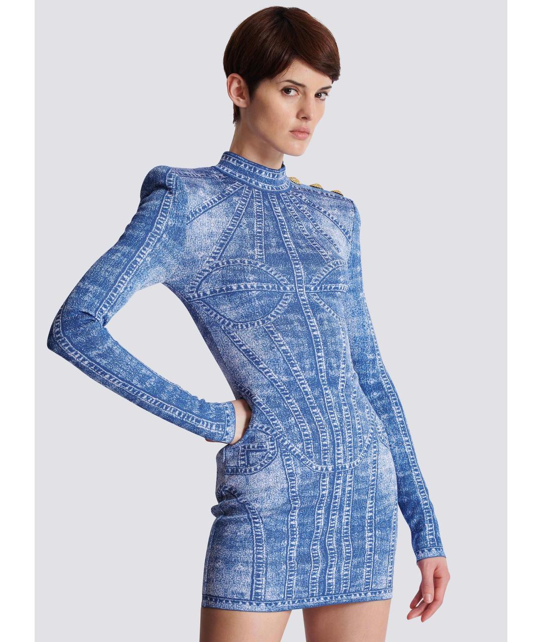 BALMAIN Синее коктейльное платье, фото 5