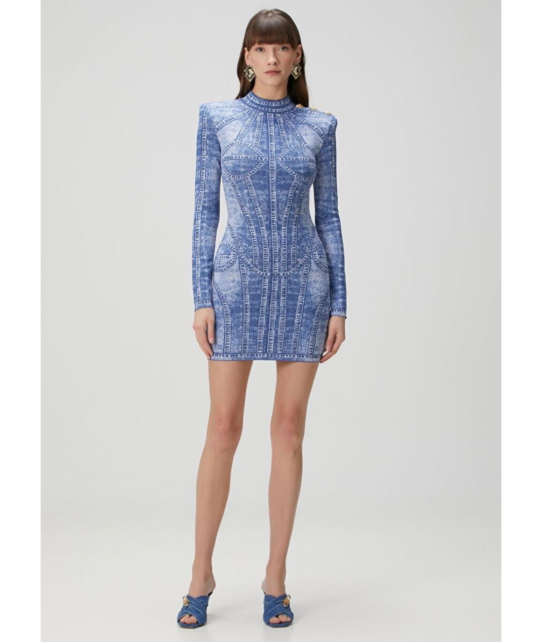 BALMAIN Синее коктейльное платье, фото 6