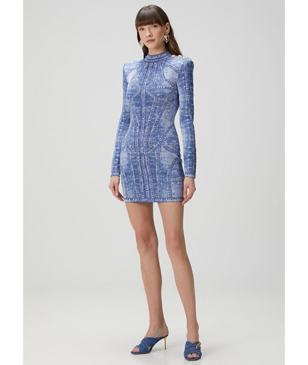 BALMAIN Синее коктейльное платье, фото 7