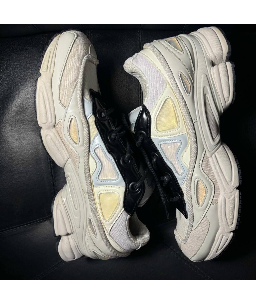 ADIDAS X RAF SIMONS Бежевые текстильные низкие кроссовки / кеды, фото 7