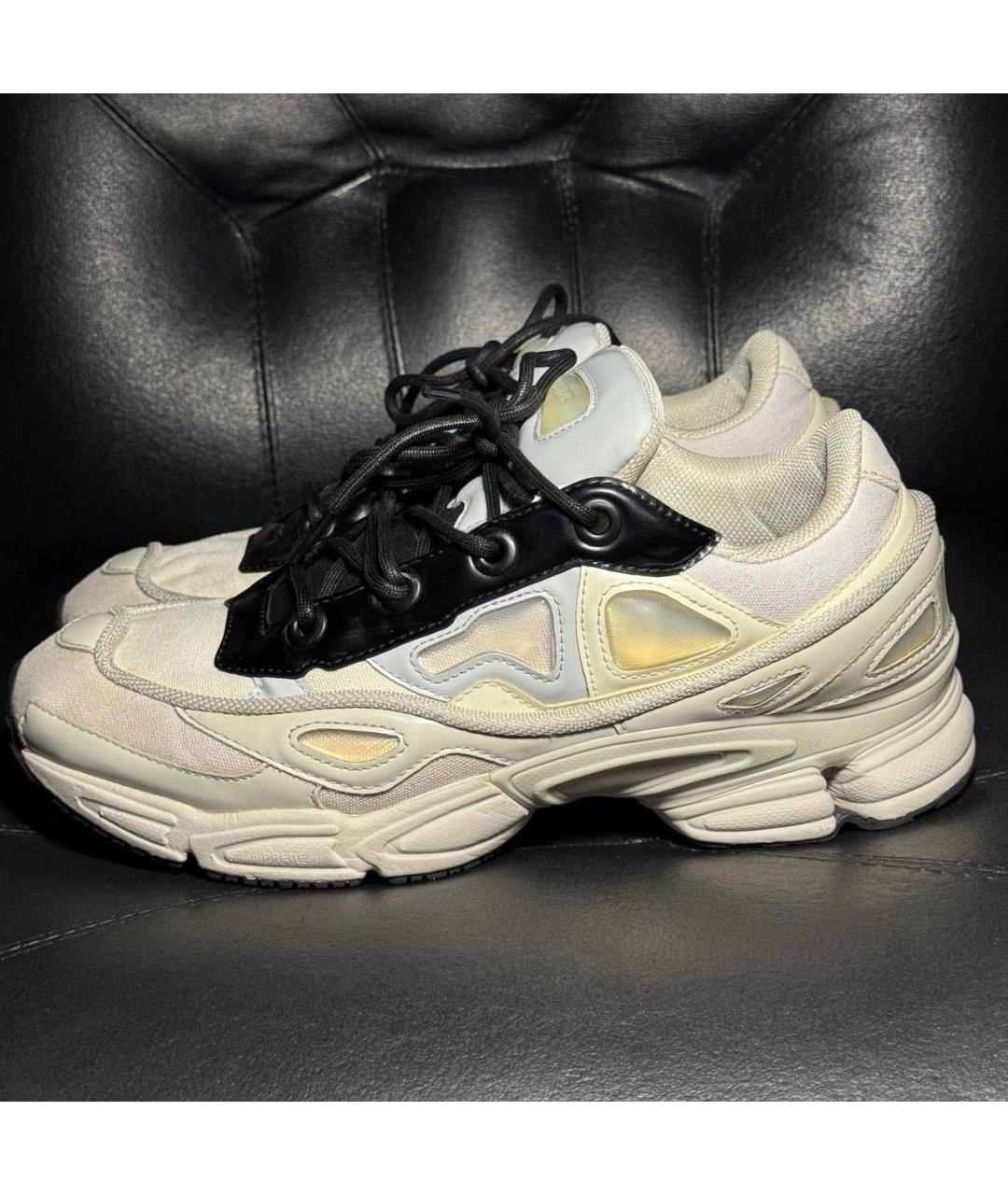 ADIDAS X RAF SIMONS Бежевые текстильные низкие кроссовки / кеды, фото 3