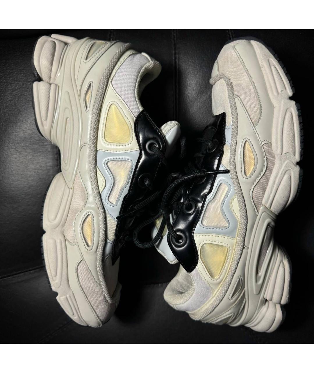 ADIDAS X RAF SIMONS Бежевые текстильные низкие кроссовки / кеды, фото 4