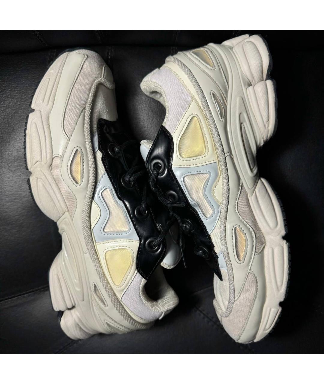 ADIDAS X RAF SIMONS Бежевые текстильные низкие кроссовки / кеды, фото 5