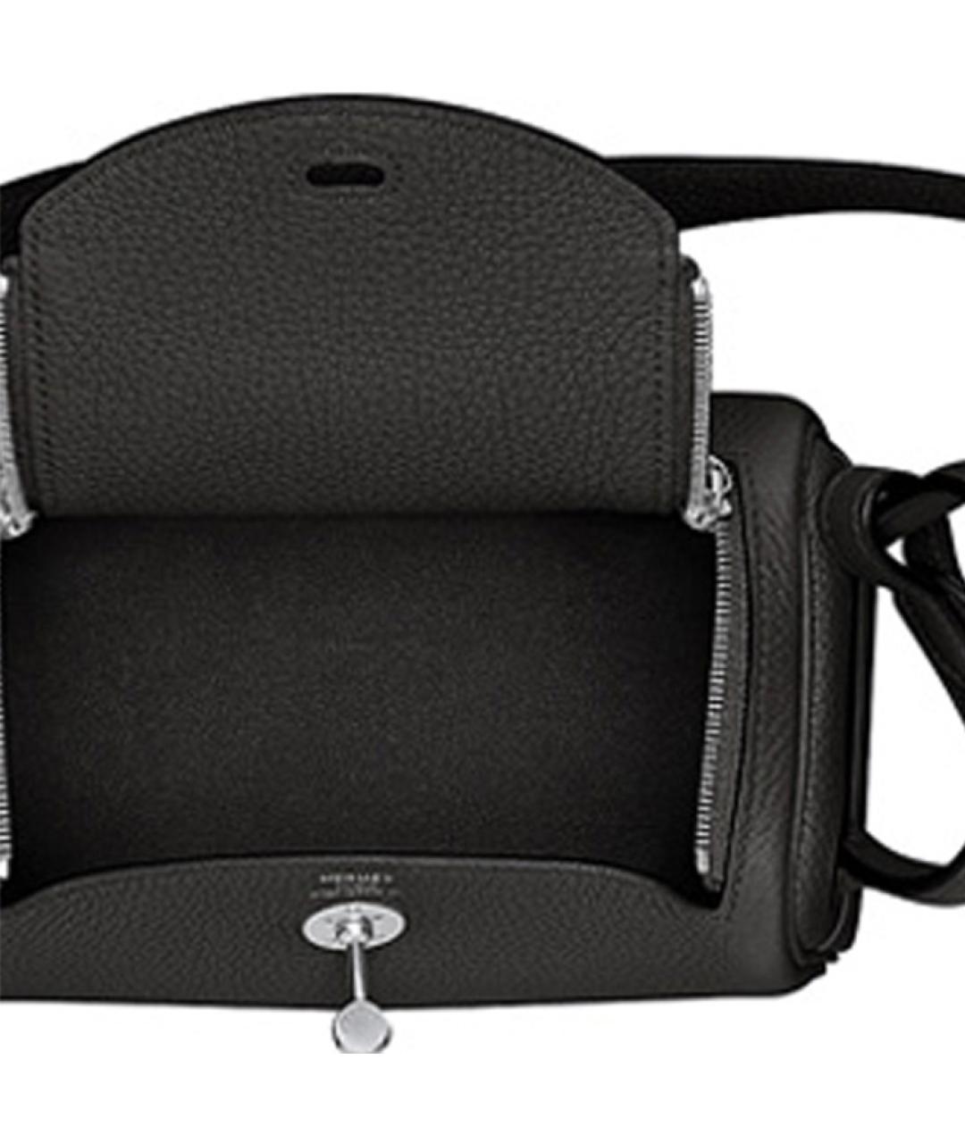 HERMES Черная кожаная сумка через плечо, фото 6