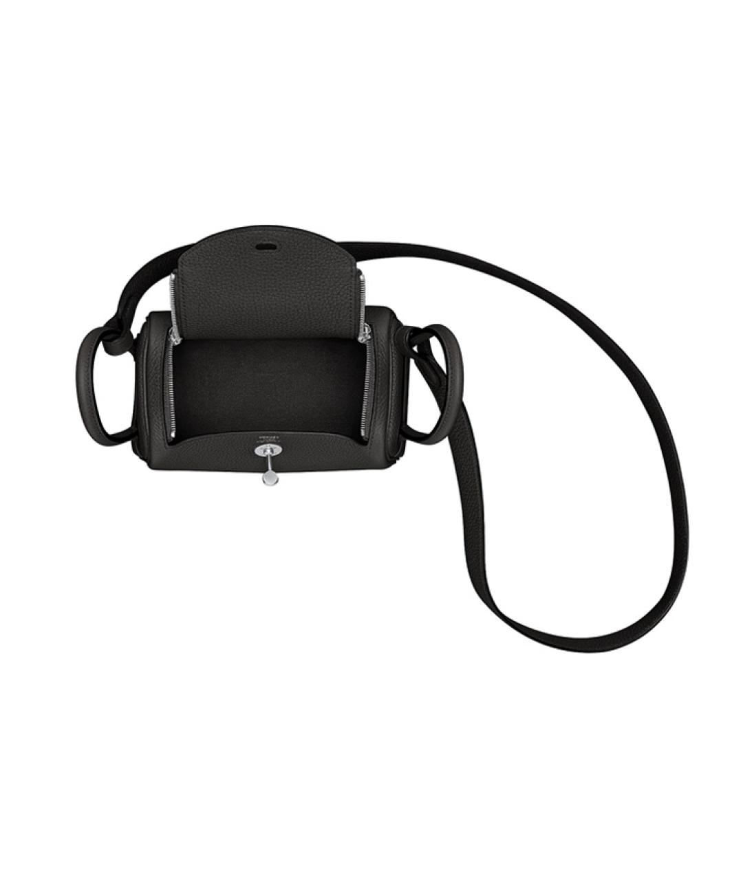 HERMES Черная кожаная сумка через плечо, фото 4